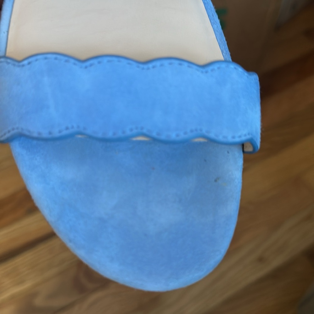 Stuart Weitzman Blue Santorini Scallop Slide Sandals size‎ 7 - Picture 3 of 6